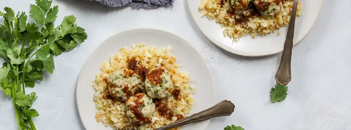 Teriyaki Chicken Meatballs & Parsnip Rice