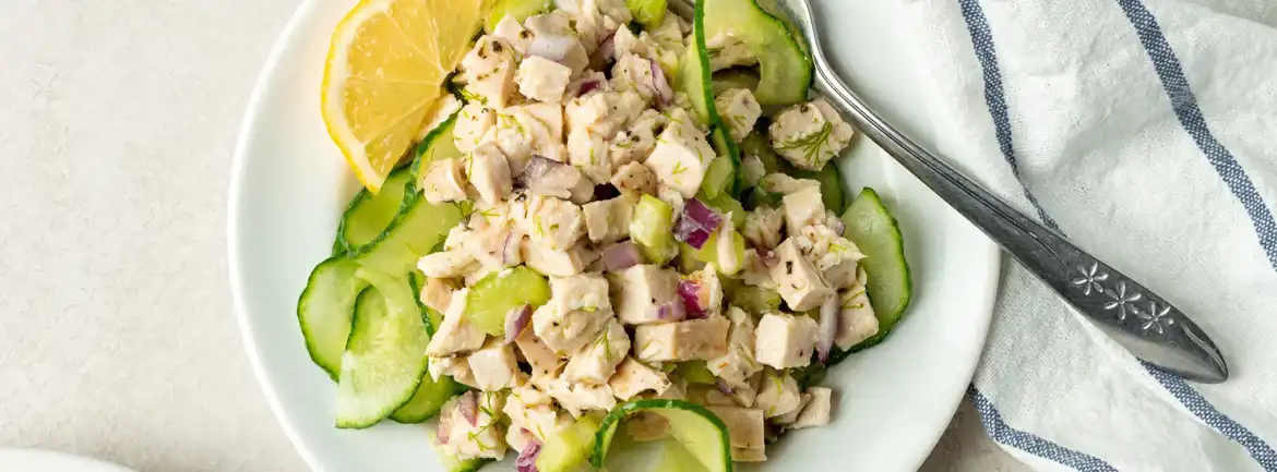 Lemon Chicken Salad w/ Cucumber Ribbons