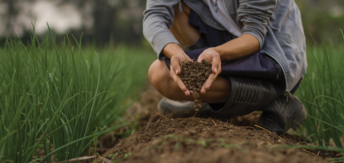Fertilize garlic plants every month