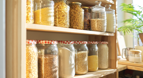 stocked kitchen pantry