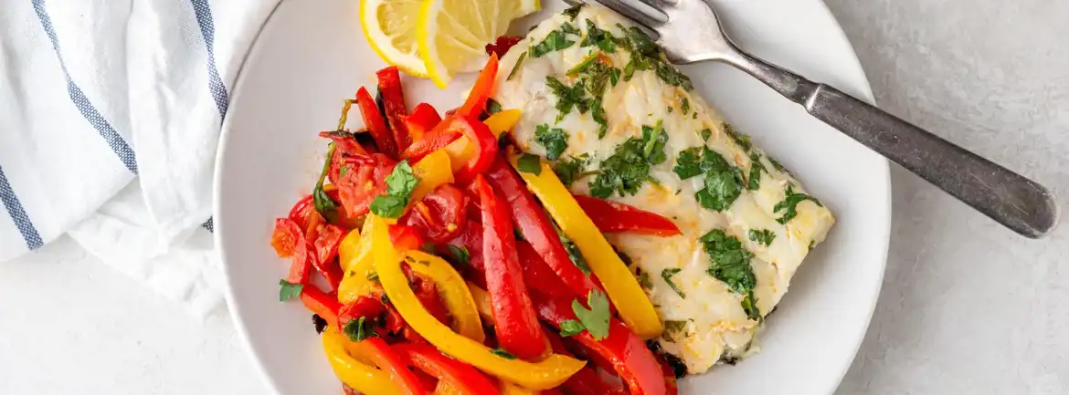 Lemon Cilantro Cod w/ Peppers