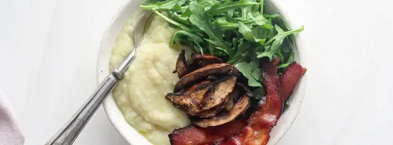 Mashed Cauliflower And Bacon Bowl