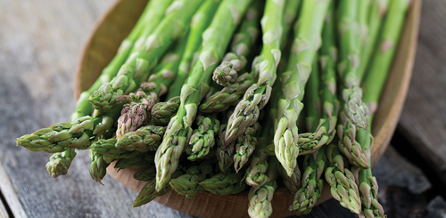 One asparagus plant can produce up to two pounds