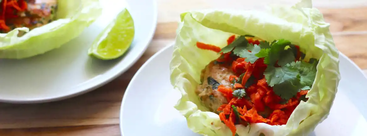 Thai Turkey Burgers with Almond Carrot Slaw